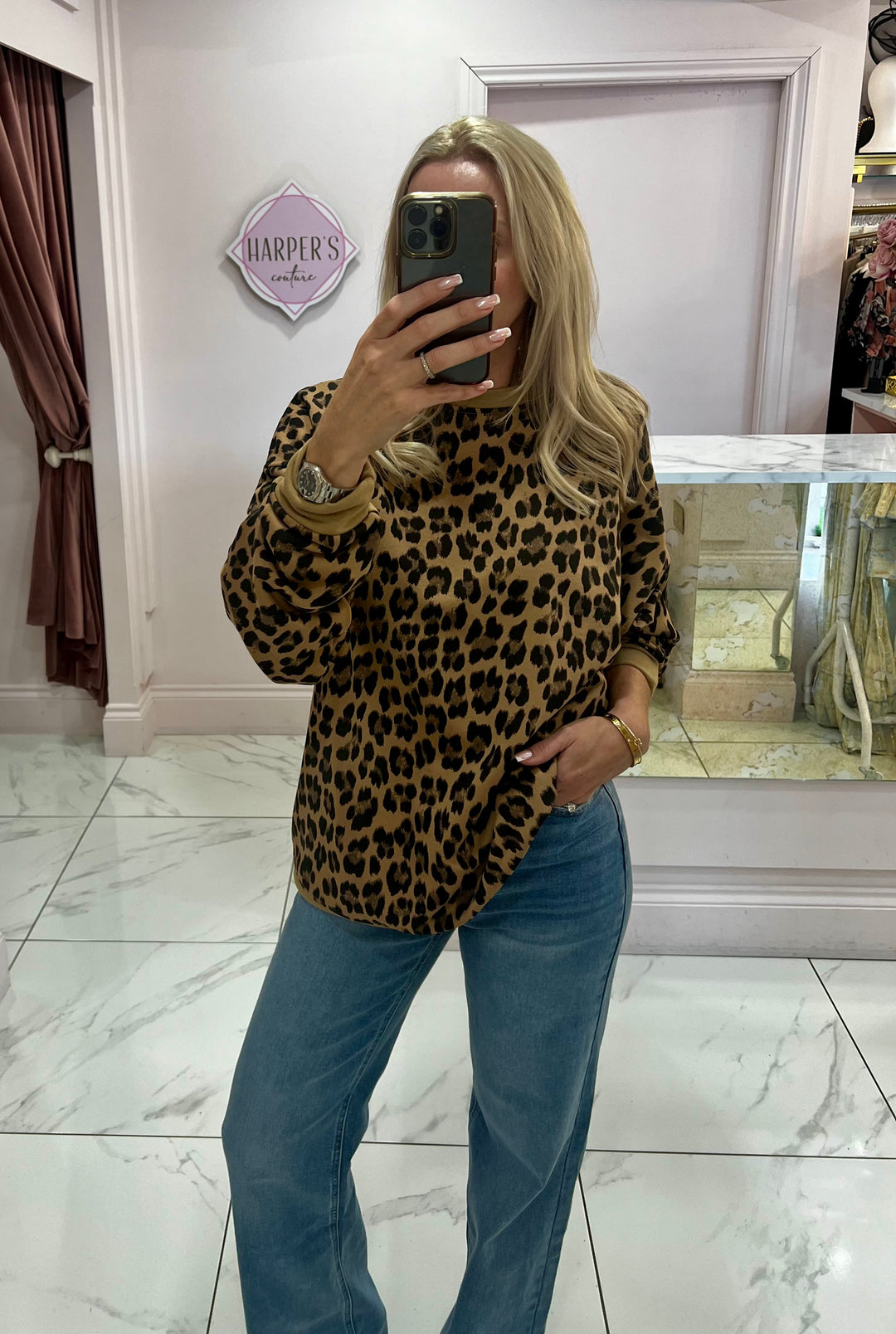 Chelsea Oversized Leopard Print Sweater/Jumper