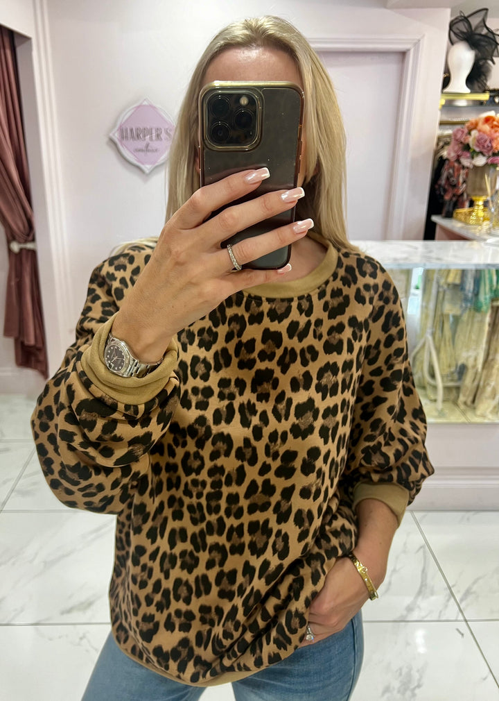 Chelsea Oversized Leopard Print Sweater/Jumper