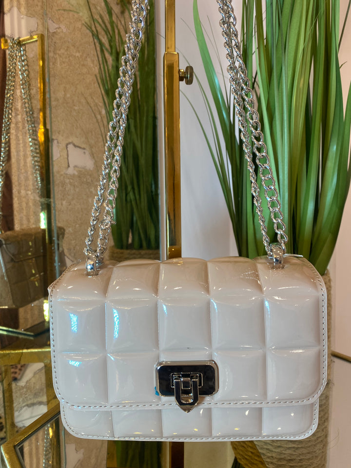 Tia Quilted Bag With Silver Chain