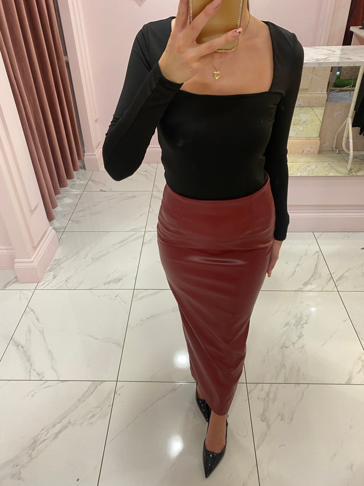 Alissa Maxi Faux Leather Skirt