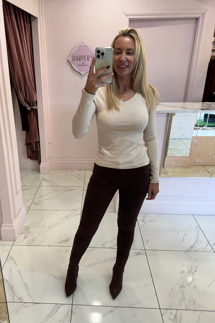Lottie V Neck Long Sleeve Top