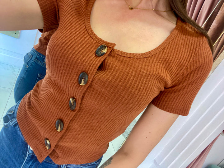 Scarlett Button Detail Top