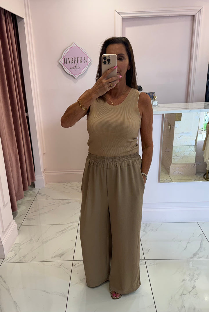 Andrea Tan Wide Leg Trousers