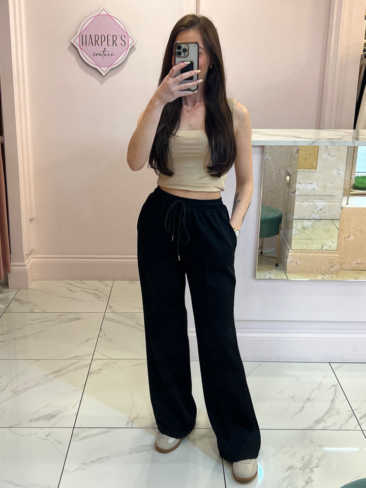 Alex Black Super Soft Seam Front Trousers