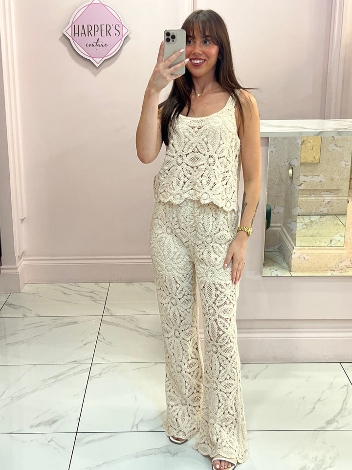 Betty Crochet Top & Trouser Co Ord Set