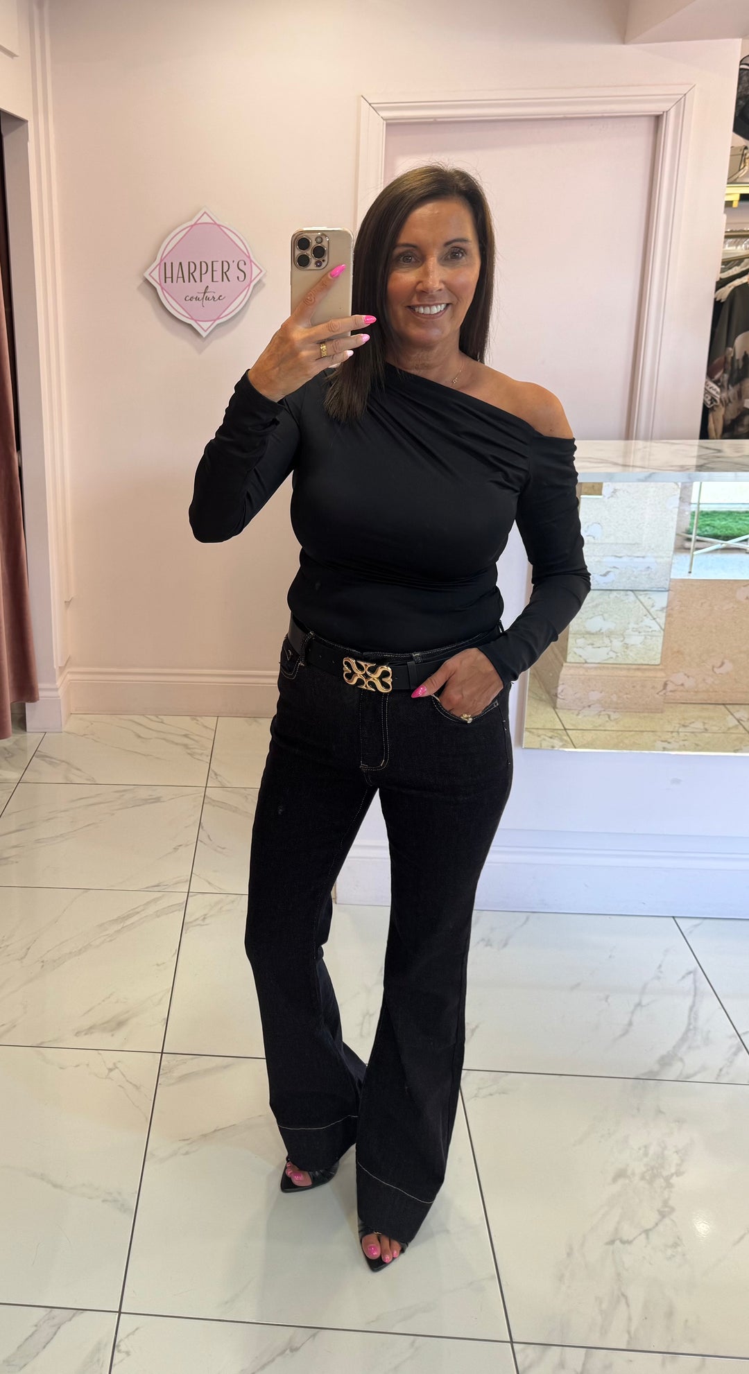 Nixie Black Long Sleeve Top
