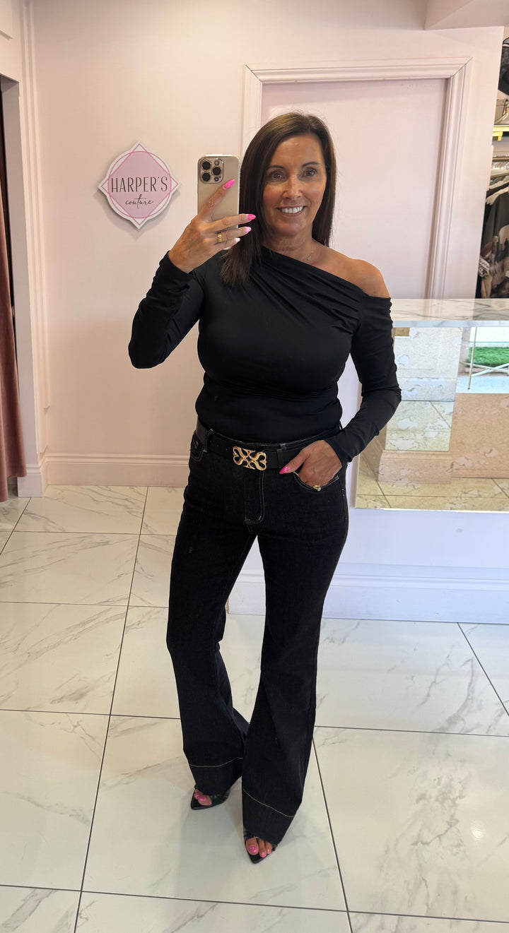 Nixie Black Long Sleeve Top