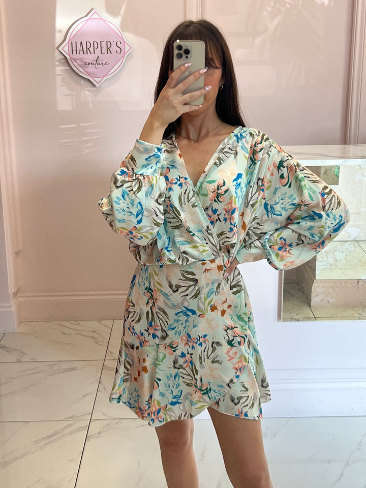 Scarlett Satin Floral Occasion Dress