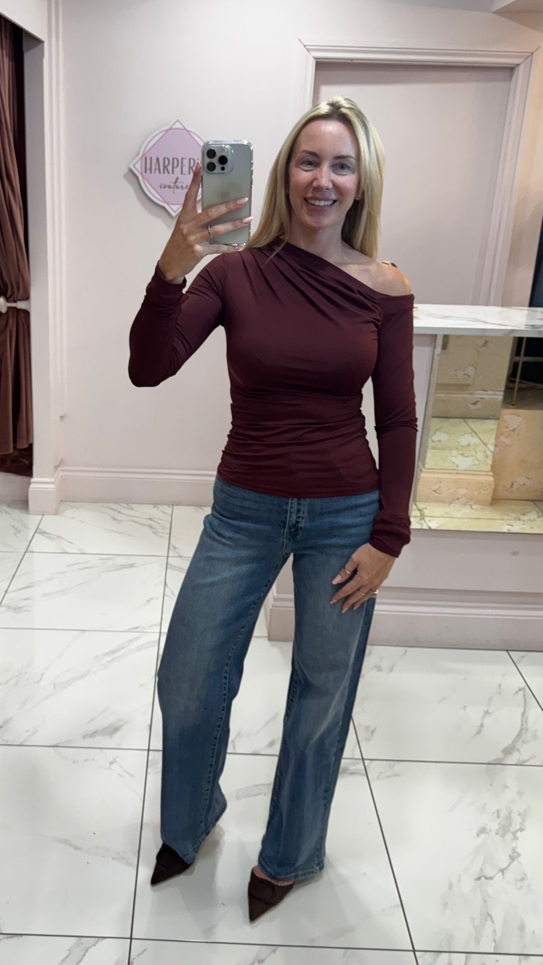 Nixie Burgundy Long Sleeve Top