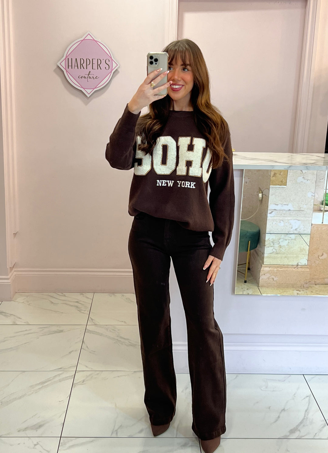 Ruby Soho Chocolate Super Soft Knit Sweater/Jumper