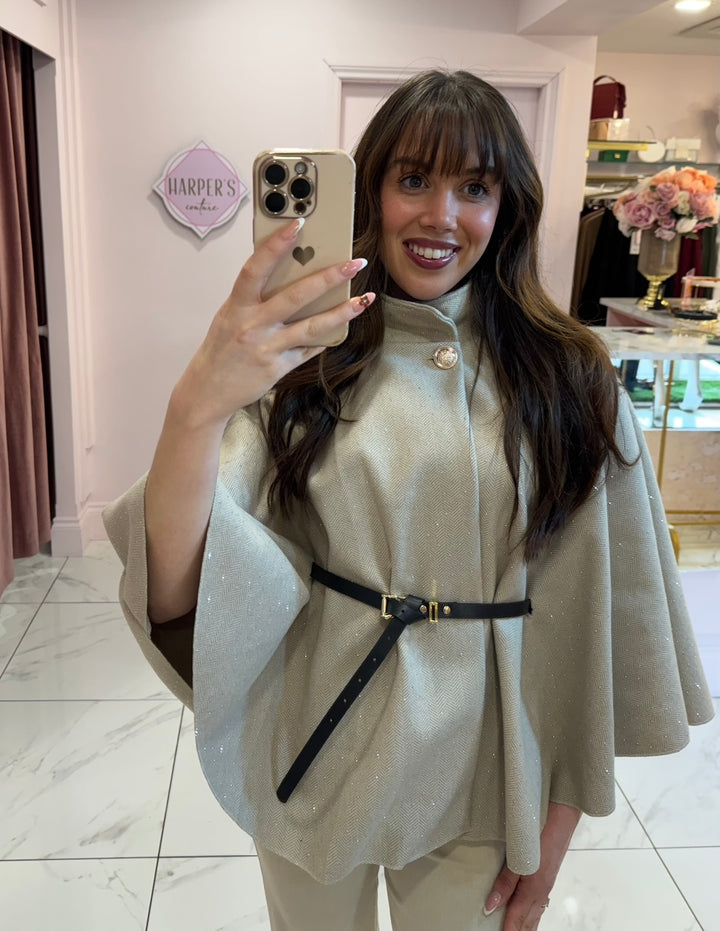 Hayley Sparkle Stunning Belted Cape