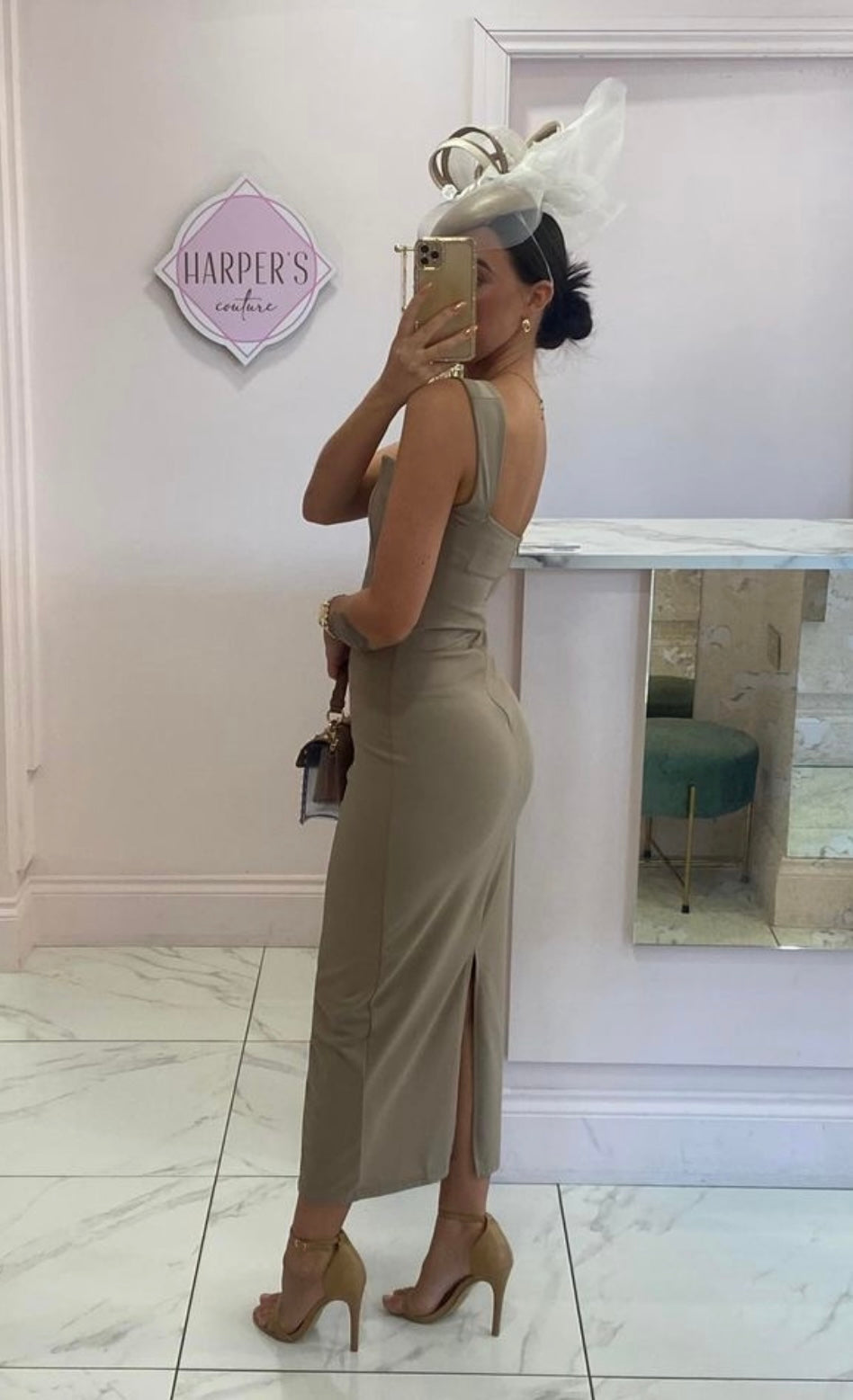 Cara Nude Fitted Dress