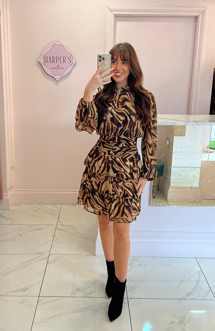 Quinn Tiger Print Rara Dress