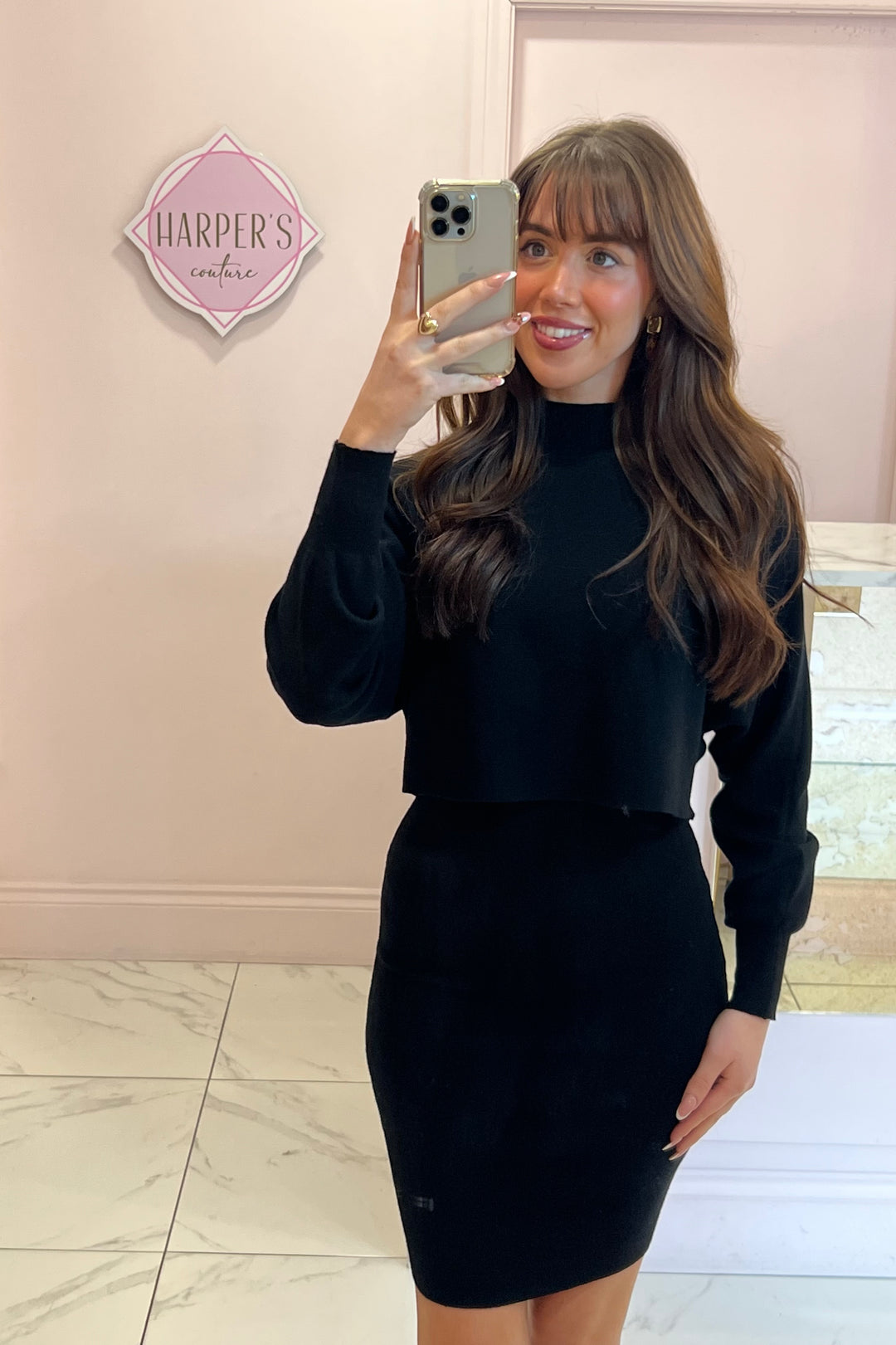 Kerry Black 2 in 1 Knit Dress & Jumper