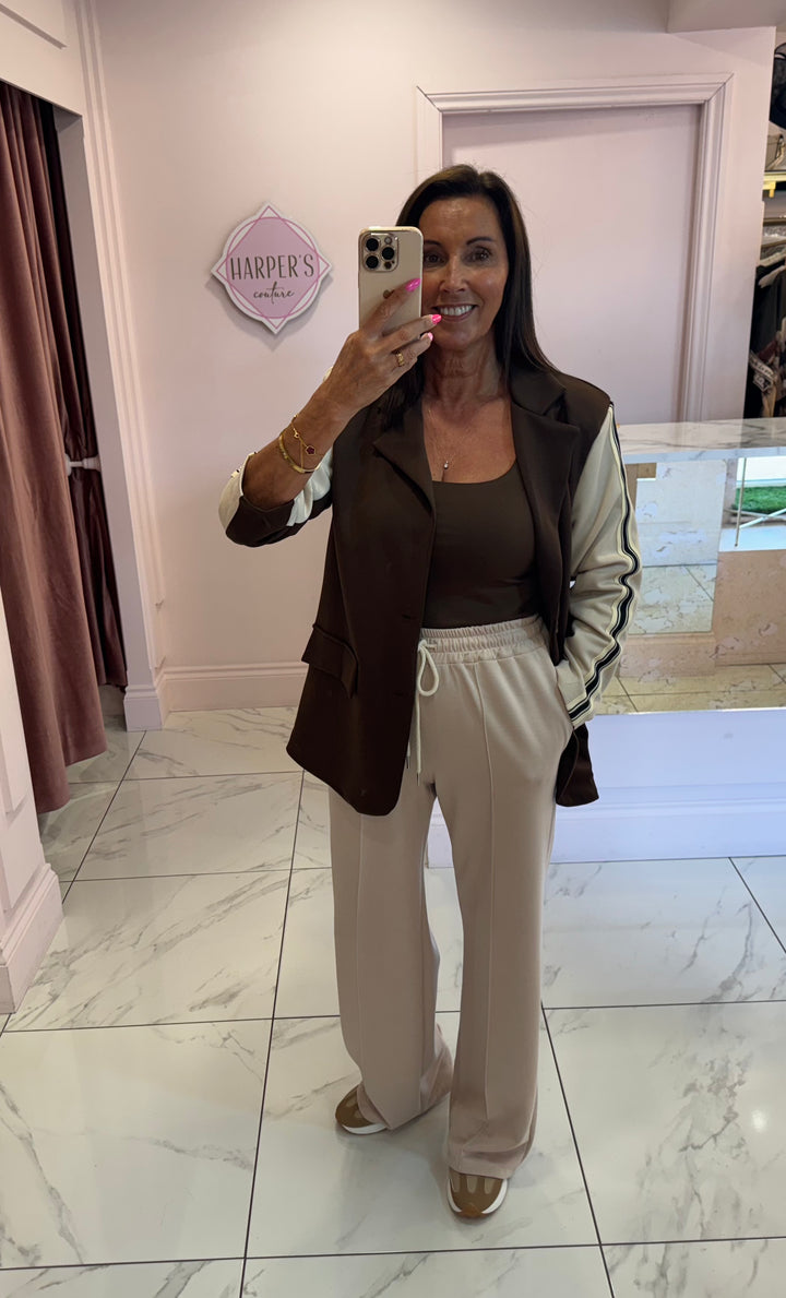 Tammi Chocolate & Cream Jersey Jacket
