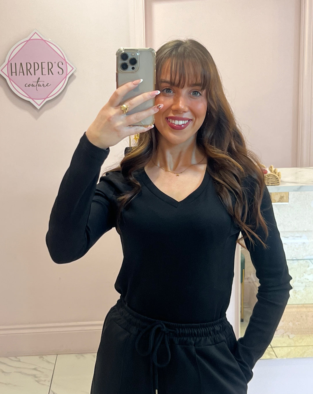 Lottie V Neck Long Sleeve Top