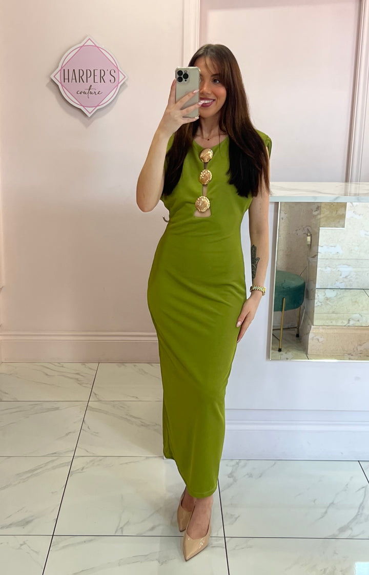 Melinda Green Shell Detail Dress