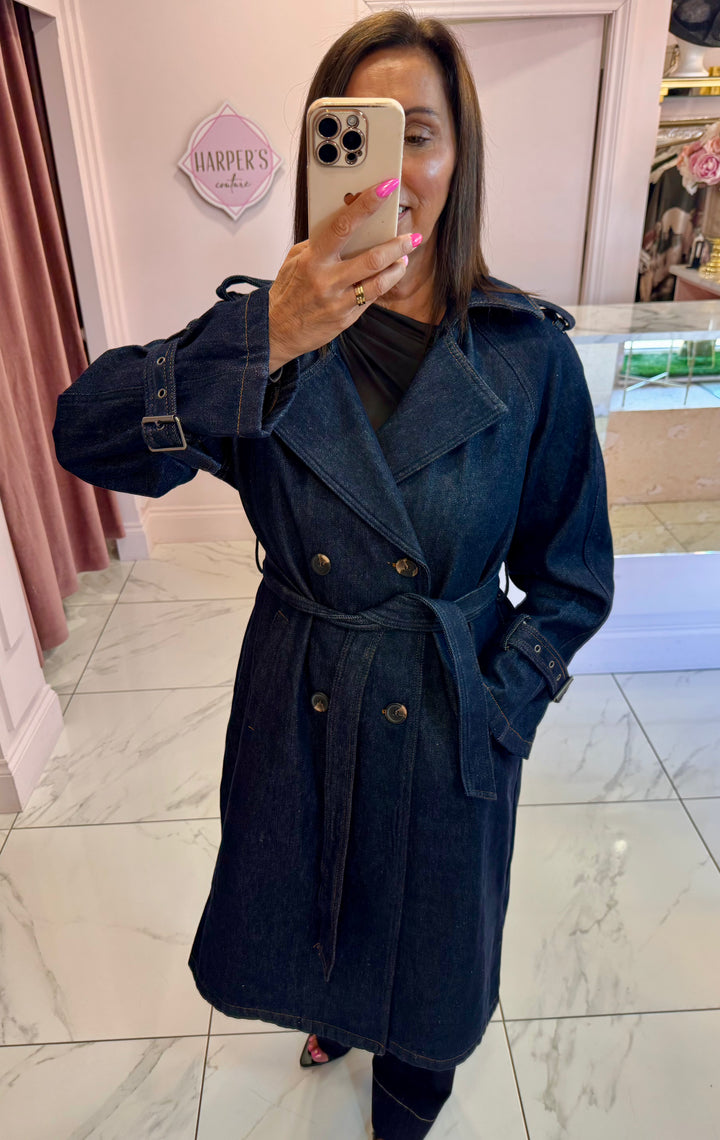 Tazmine Indigo Denim Moleskin Lined Jacket