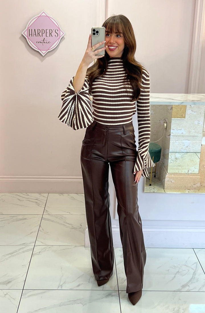 Paloma Faux Leather Wide Leg Trousers