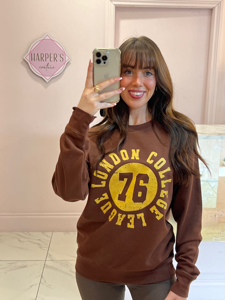 London College Chocolate Sweater/Jumper