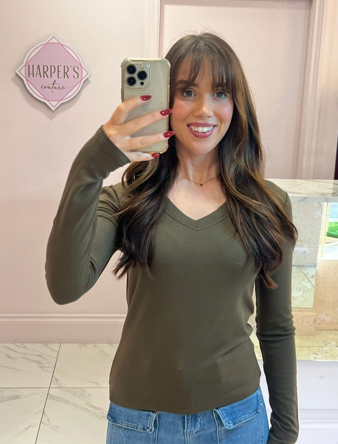 Lottie V Neck Long Sleeve Top