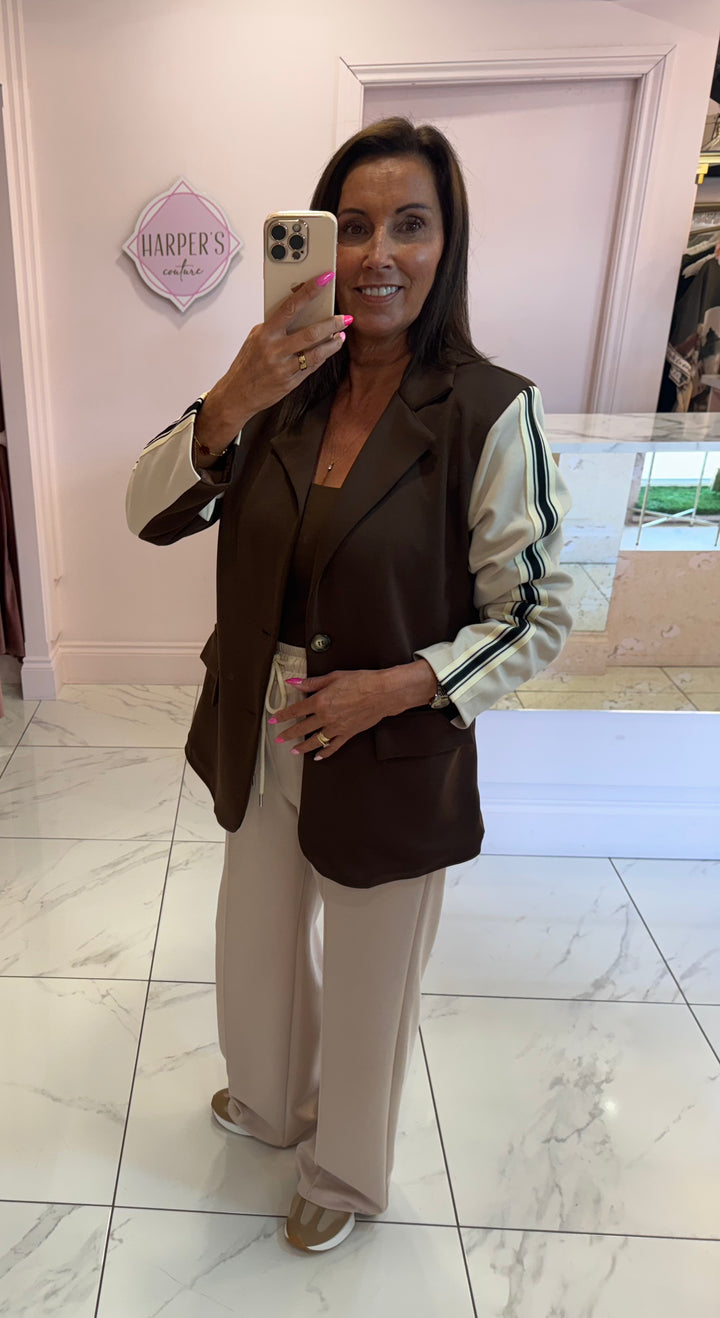 Tammi Chocolate & Cream Jersey Jacket