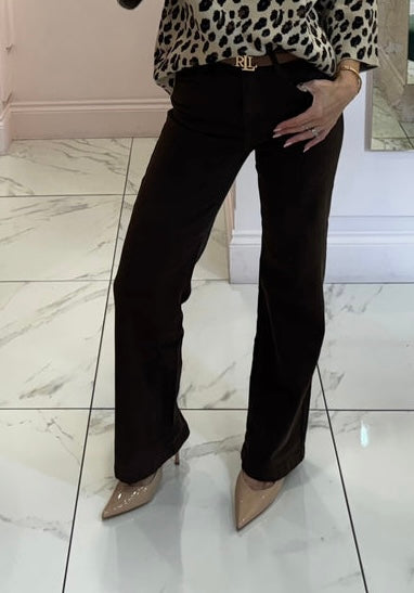 Beth Chocolate Brown Straight leg Jeans