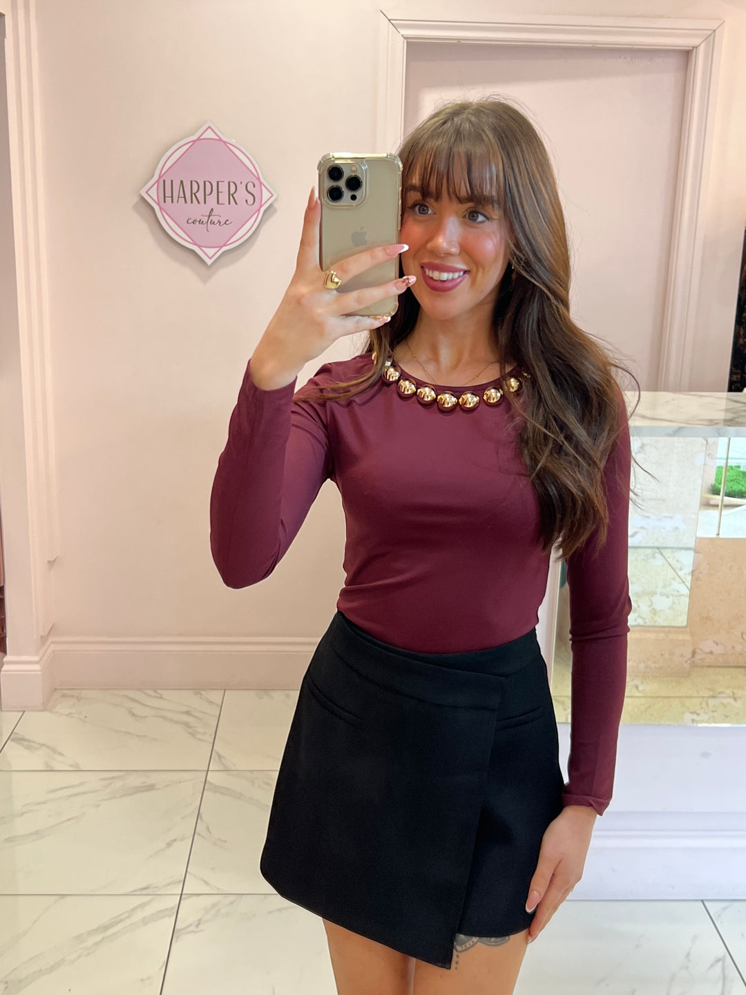 Sienna Black Crossover Front Skort