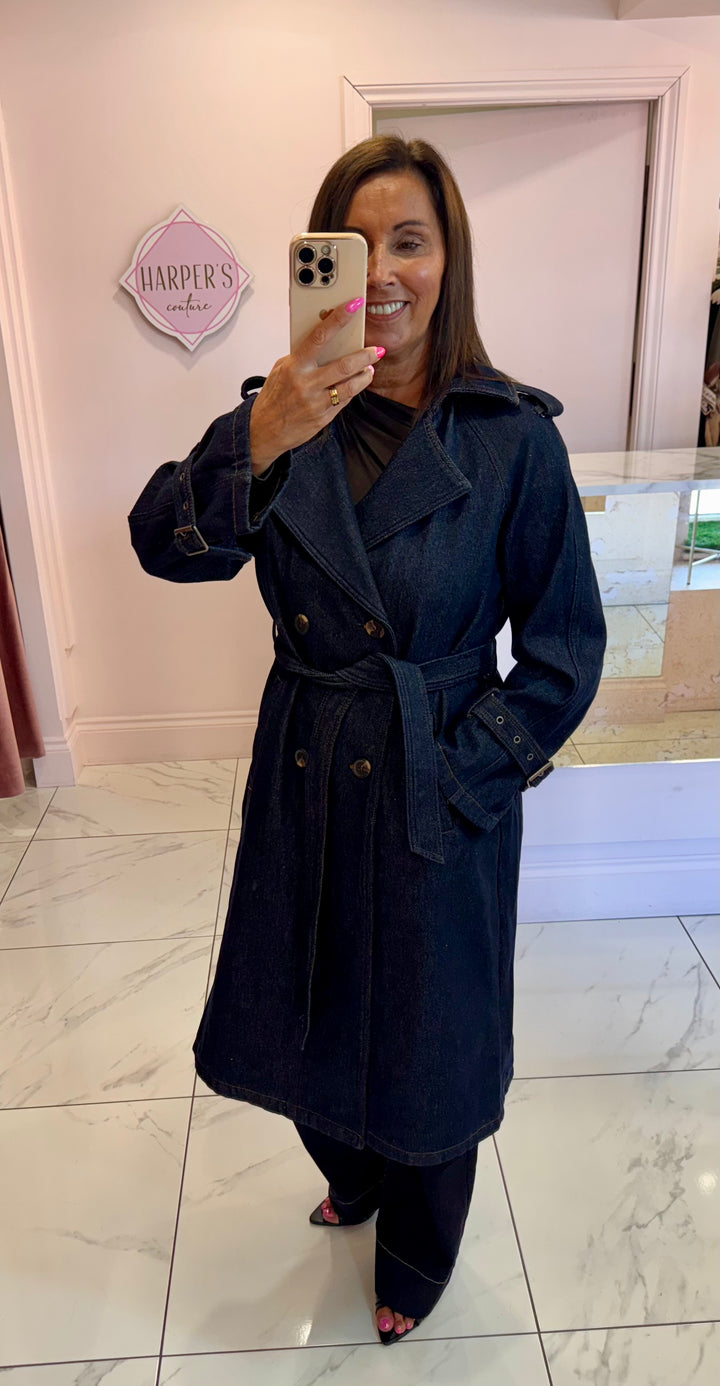 Tazmine Indigo Denim Moleskin Lined Jacket