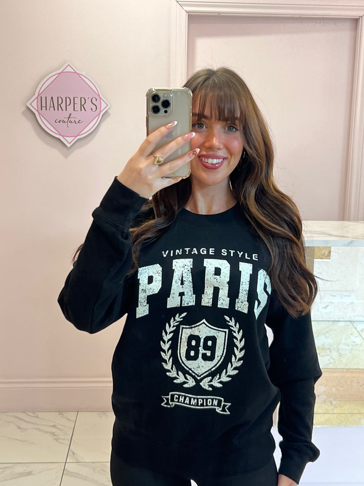 Paris Black Sweater/Jumper
