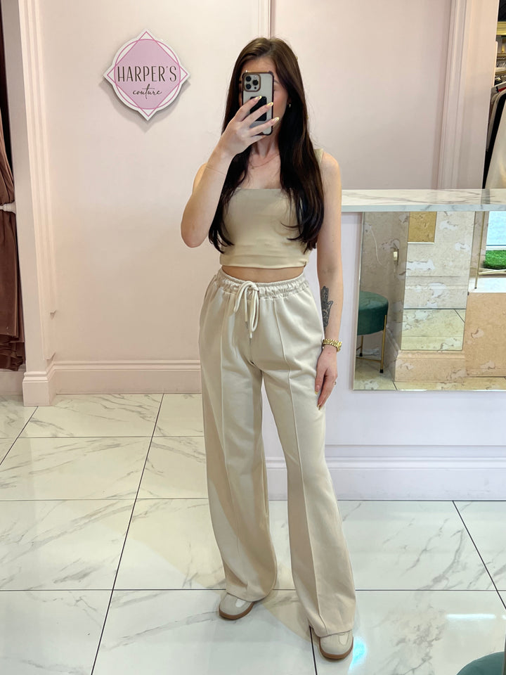 Alex Cream Super Soft Seam Front Trousers