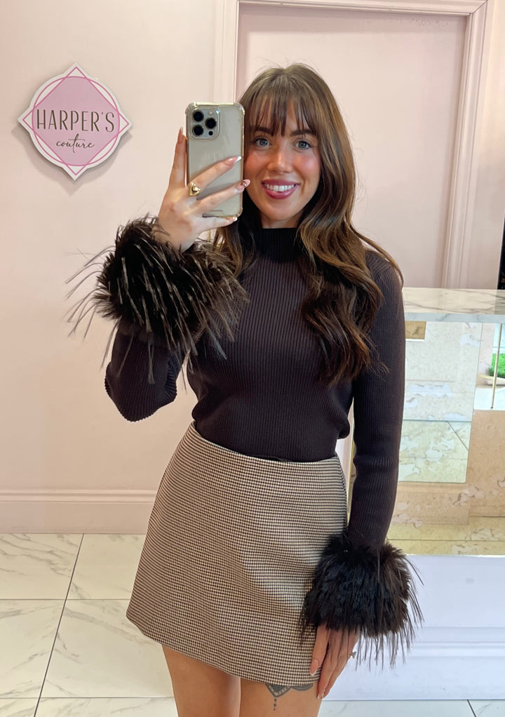 Meadow Faux Fur Detachable Cuff detail Jumper