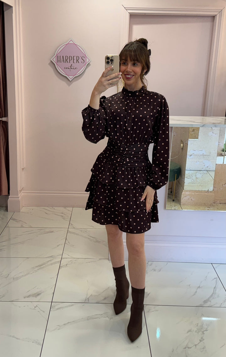Penny Chocolate Polka Dot Rara Dress