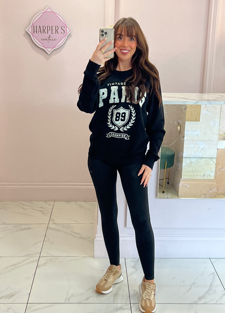 Paris Black Sweater/Jumper