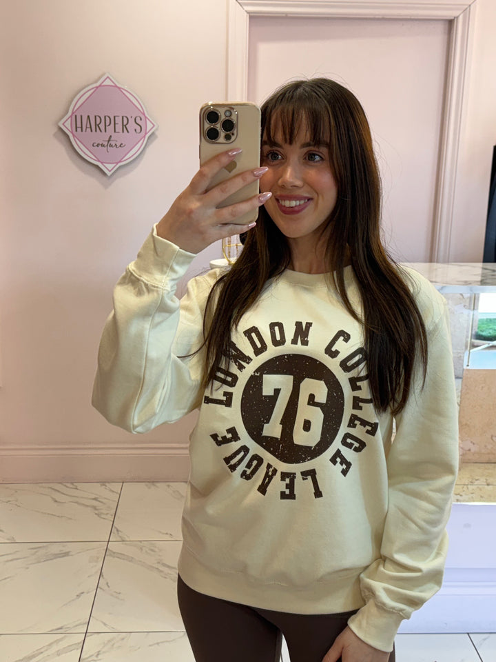 London College Cream Sweater/Jumper