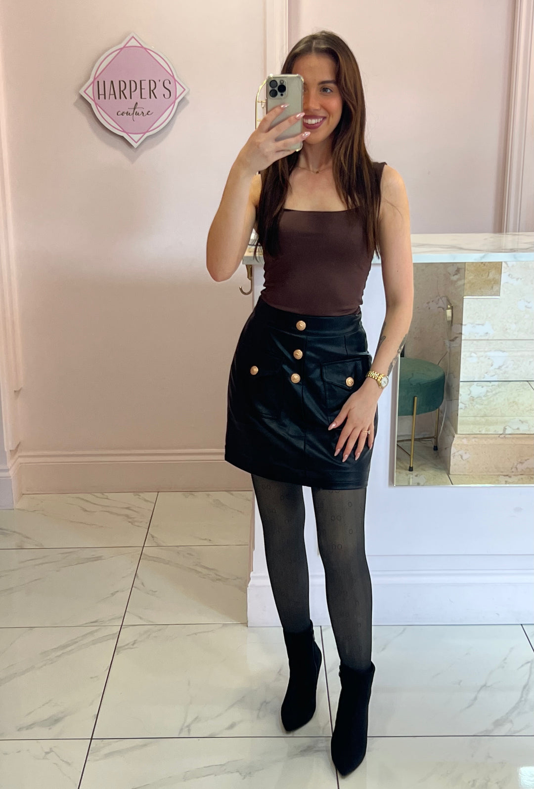 Raya Chocolate Square Neck Bodysuit