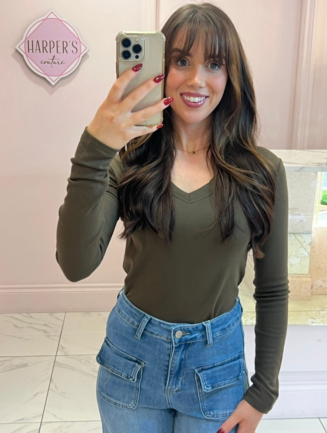 Lottie V Neck Long Sleeve Top