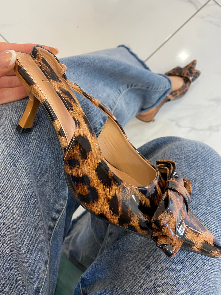 Jessi Sling Back Leopard Kitten Heel