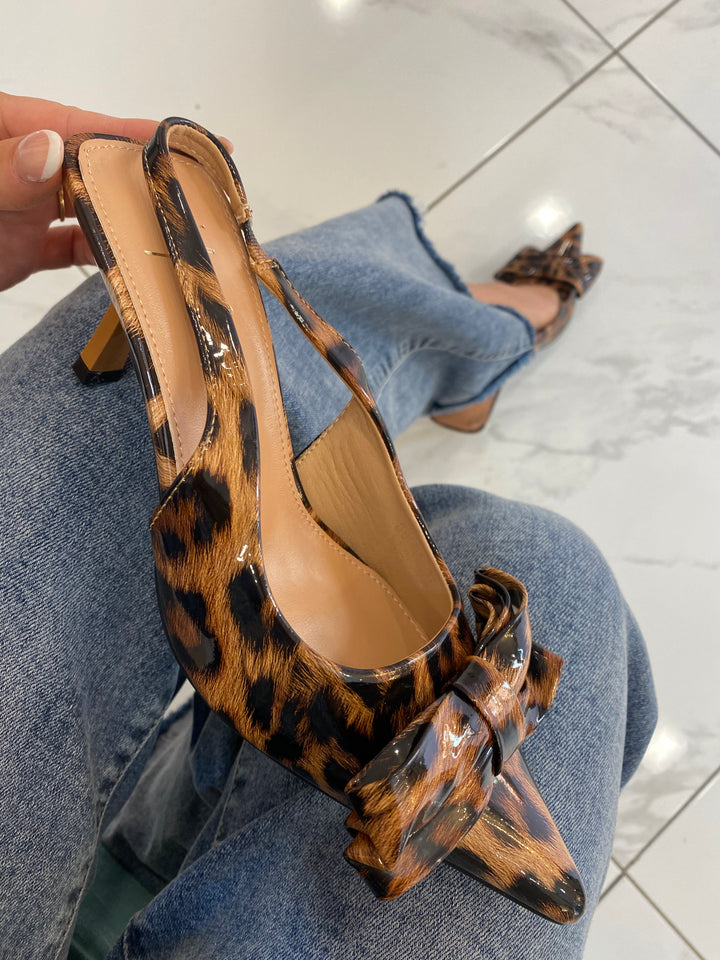 Jessi Sling Back Leopard Kitten Heel