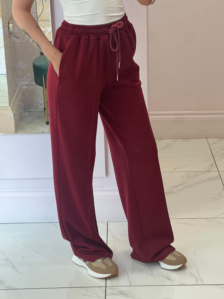 Alex Burgundy Super Soft Seam Front Trousers