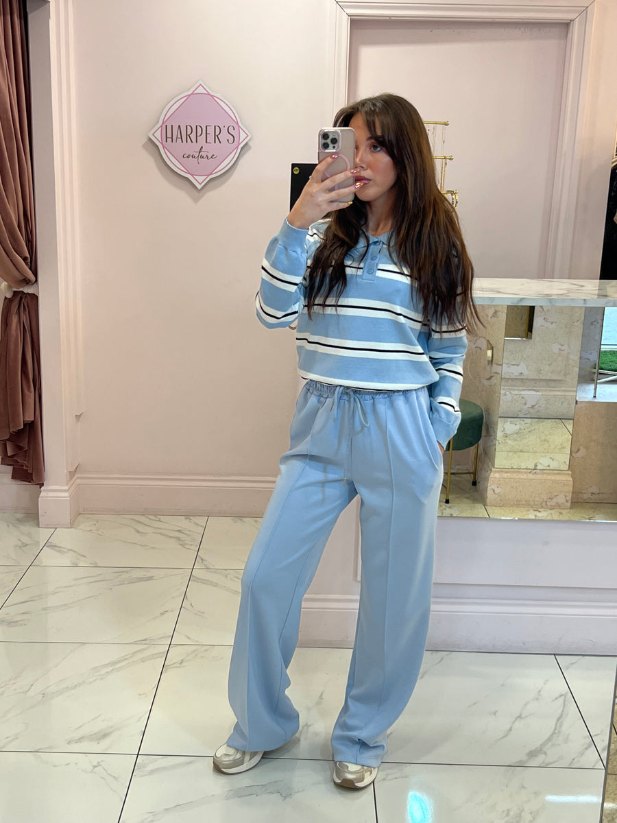 Posie Striped Polo Collar Jumper