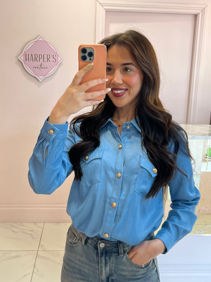 Cleo Denim Look Soft Shirt