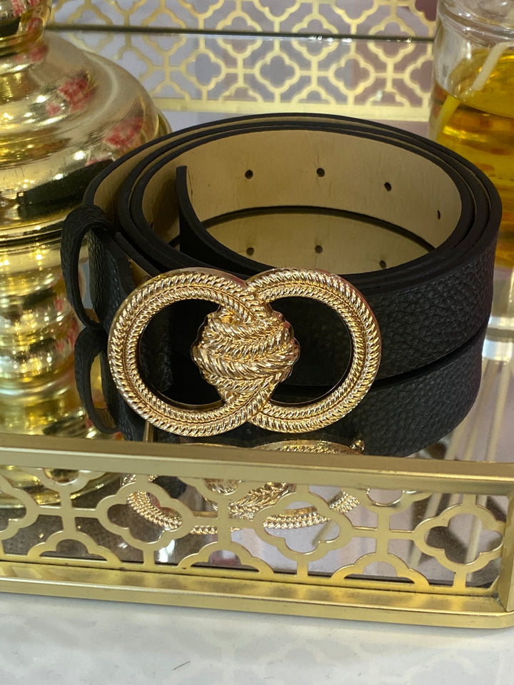 Belt With Gold Double Buckle