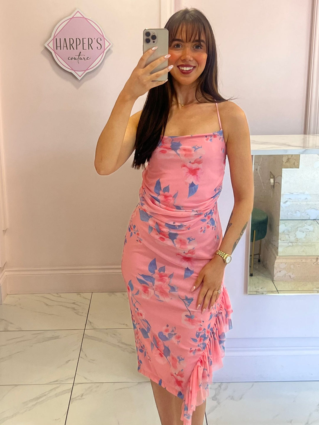 Penelope Pink Floral Occasion Dress