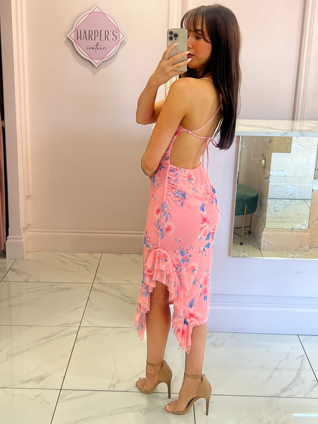 Penelope Pink Floral Occasion Dress