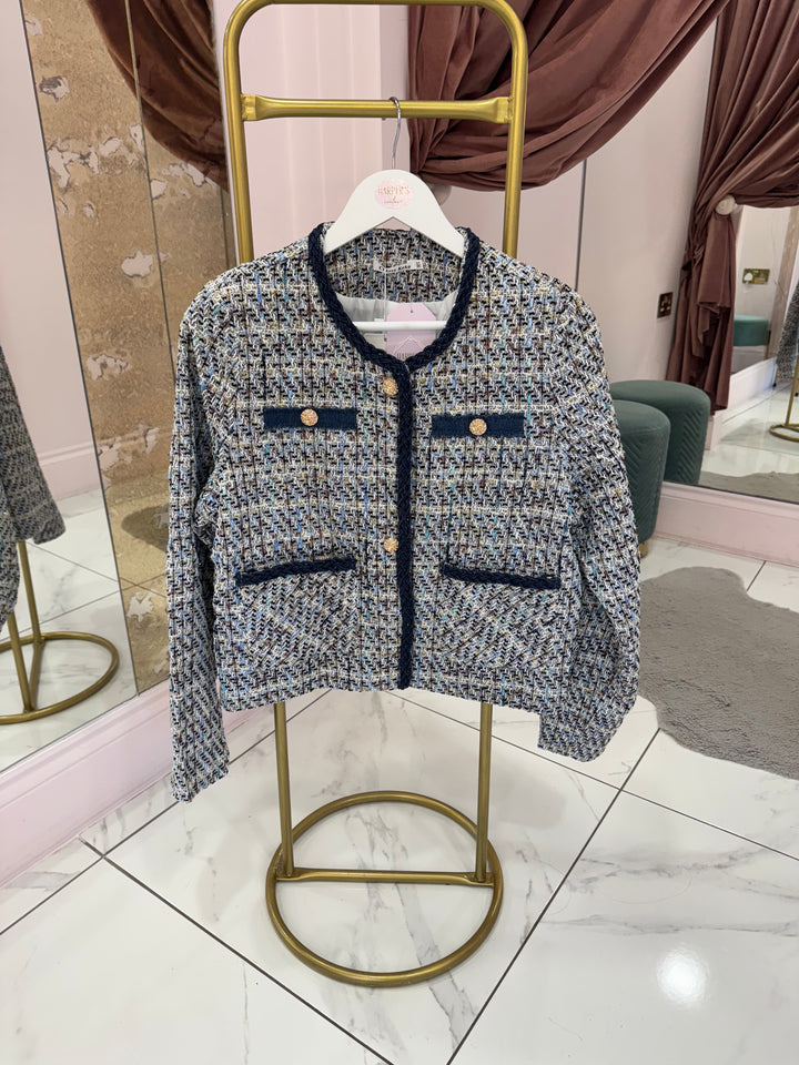 Chantelle Tweed Gold Button Jacket