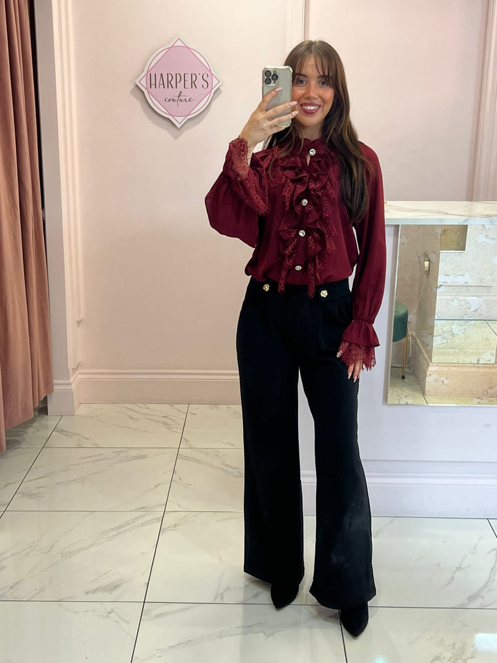 Bonnie Black Wide Leg Trousers