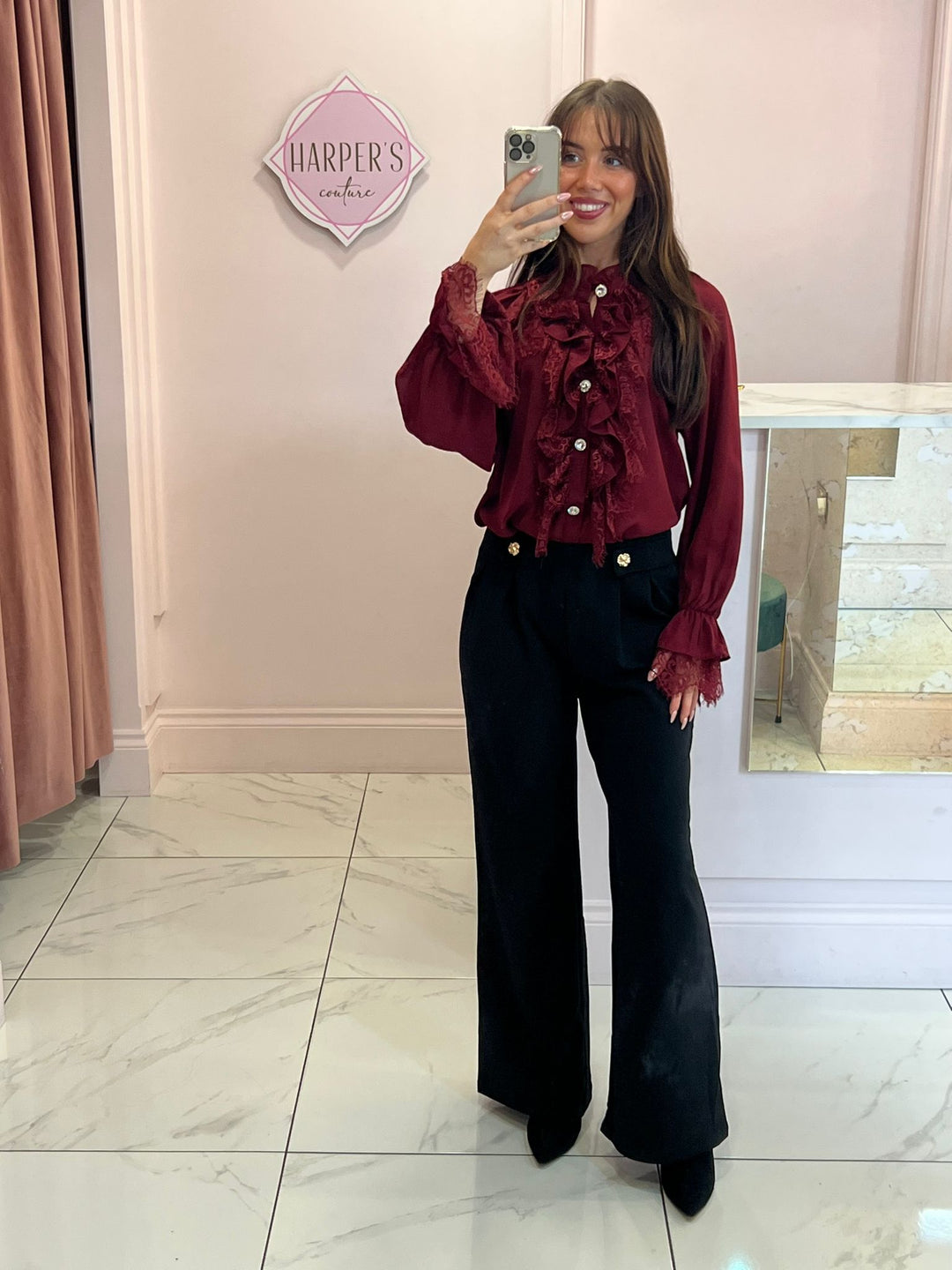Bonnie Black Wide Leg Trousers