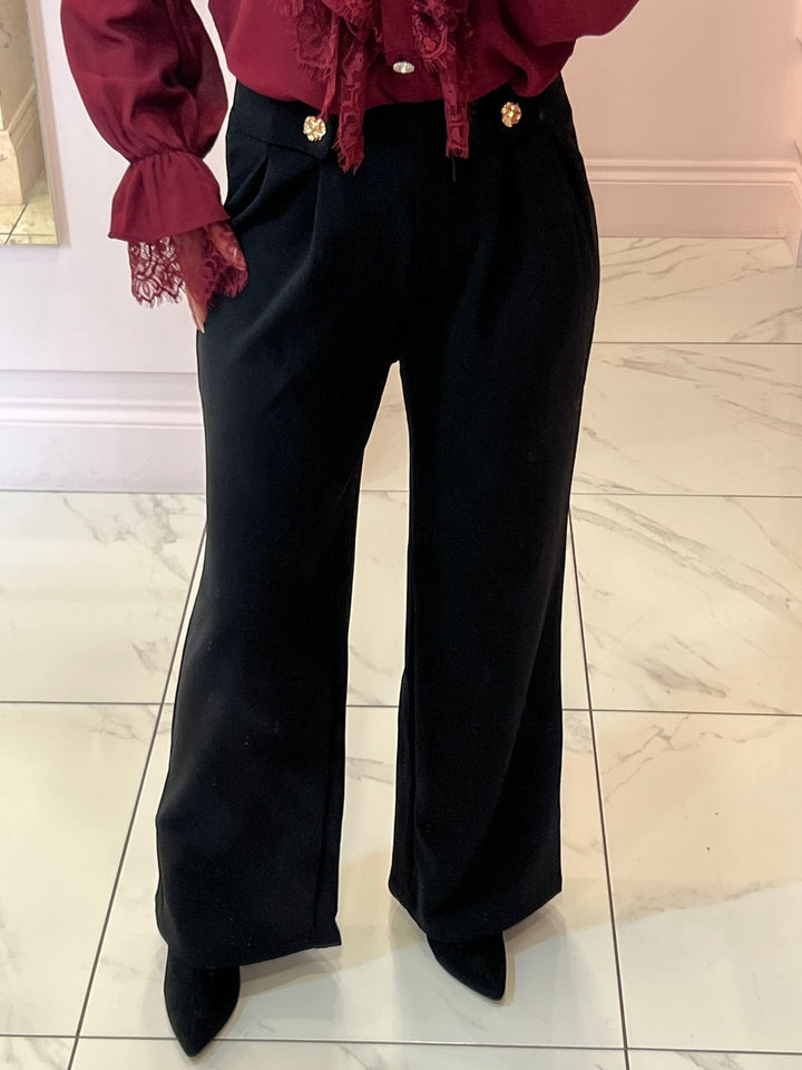 Bonnie Black Wide Leg Trousers