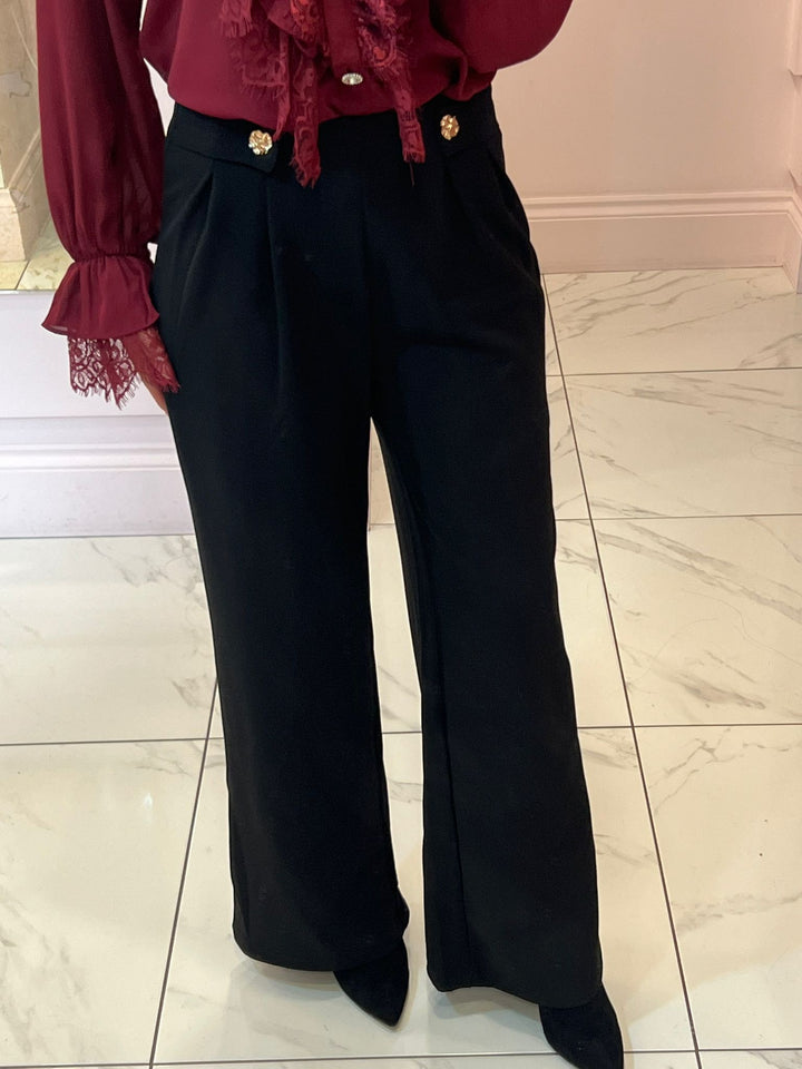Bonnie Black Wide Leg Trousers